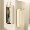 Chopstick barrel wall-mounted chopstick storage box with cover chopstick cage draining dust-proof punch-free tableware spoon storage rack