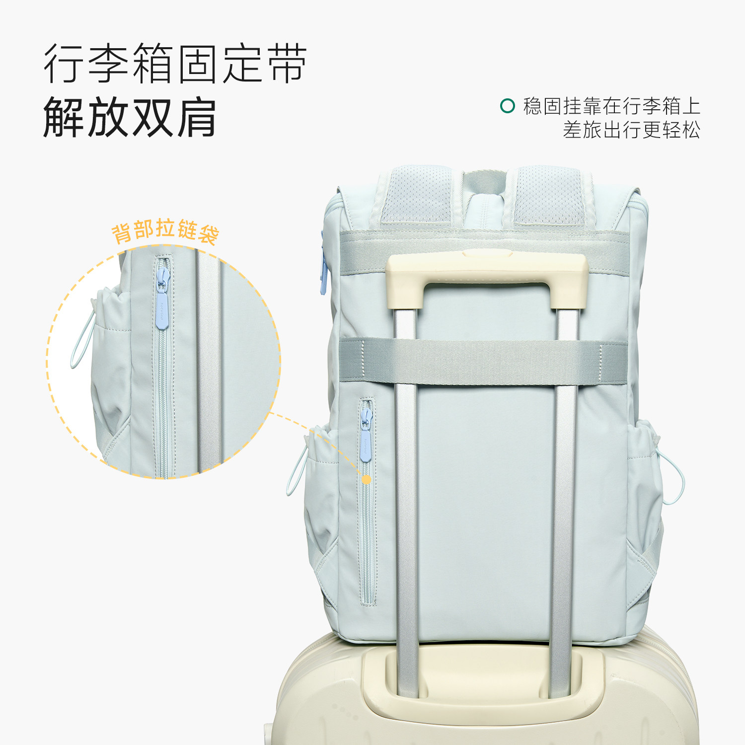 热风通勤双肩包女大容量电脑包户外登山背包翻盖旅行包大学生书包