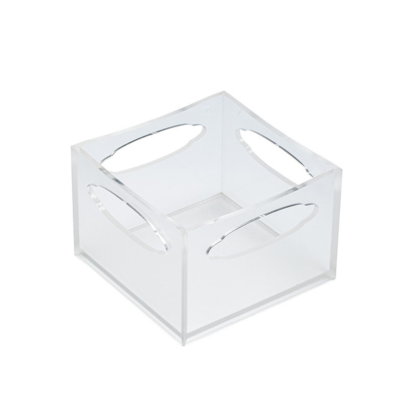 Acrylic tea set storage box tea table dry bubble tray small tea tray transparent frosted household desktop storage box