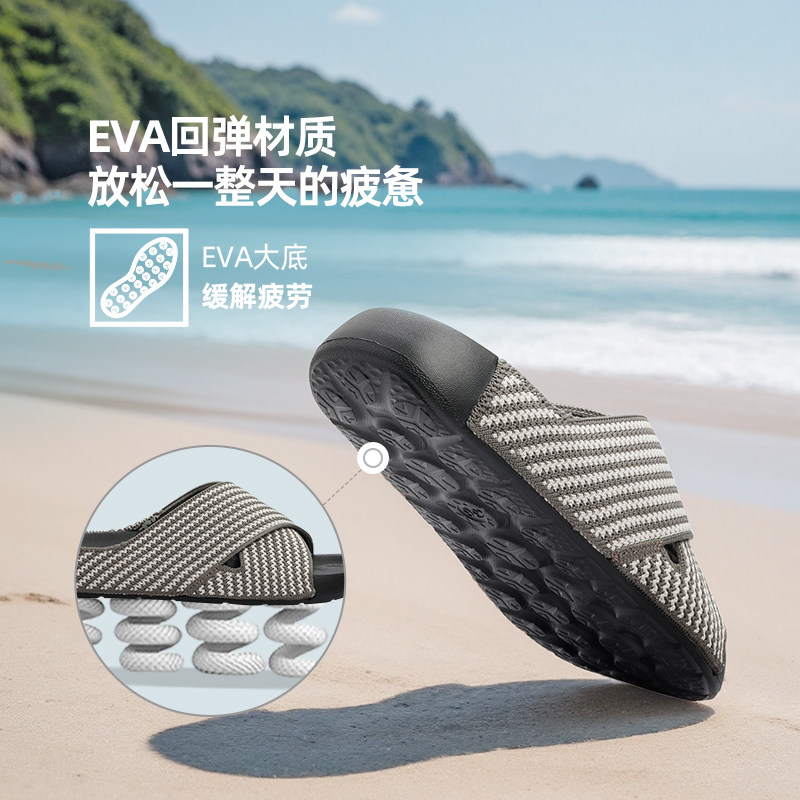 多走路海浪｜拖鞋女外穿高级感配裙子