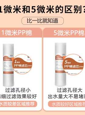 10英寸PP棉滤芯 1/5μmPPF聚丙烯喷熔滤芯针刺100g袋装净水器滤芯