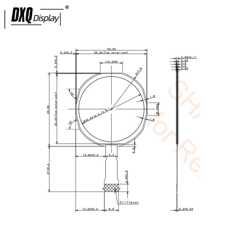 Sharp 1.2-inch semi-reflective and semi-transparent display 240*240 visible outdoors in sunlight, suitable for smart wearable devices