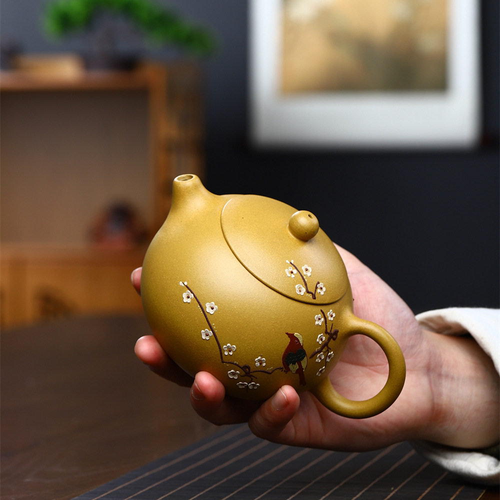 Yixing purple clay pot wholesale famous handmade home-collected clay large-capacity Xishi pot high-end tea set large tea