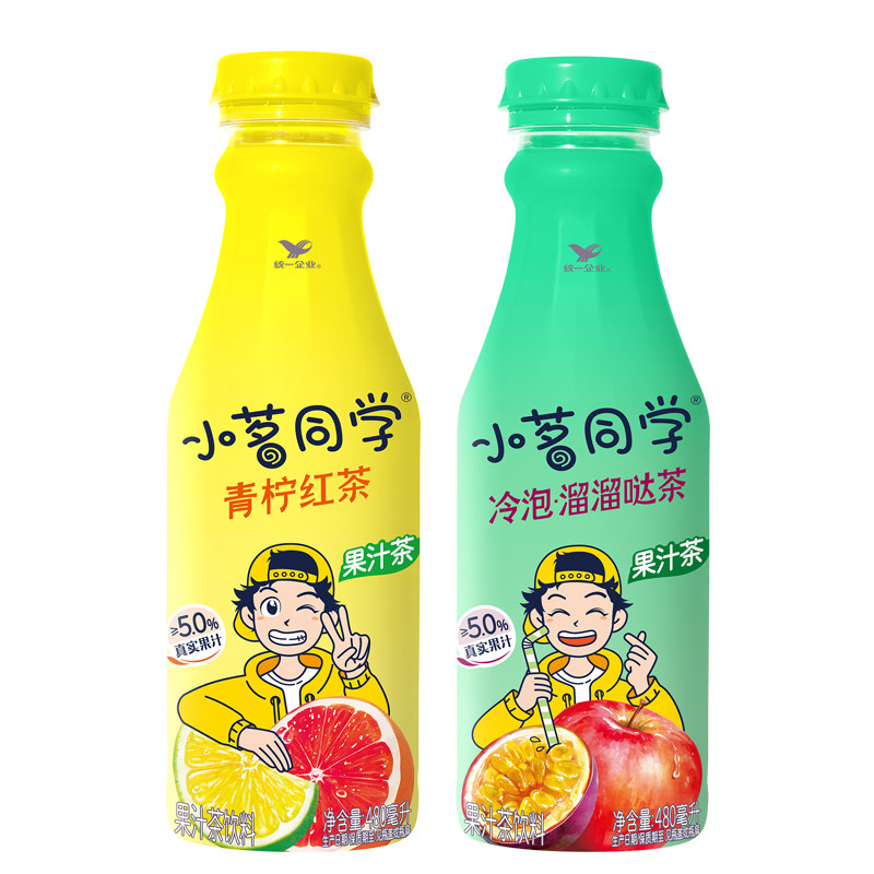 统一小茗同学果味茶饮料冷泡溜溜哒茶青柠红茶480ml*15瓶整箱装