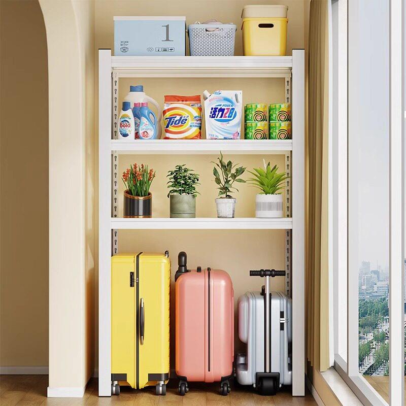 Household shelf storage rack multi-layer angle steel storage rack utility room organizer rack basement can add hole board storage