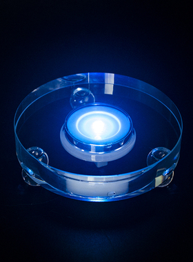 创意七彩发光g圆形水晶灯座充电方形水晶底座酒瓶展示专用底托刻