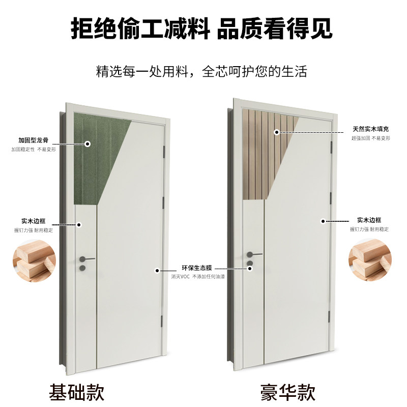 Oppe wooden door bedroom door set door solid wood door interior door room door soundproof paint-free solid wood composite door