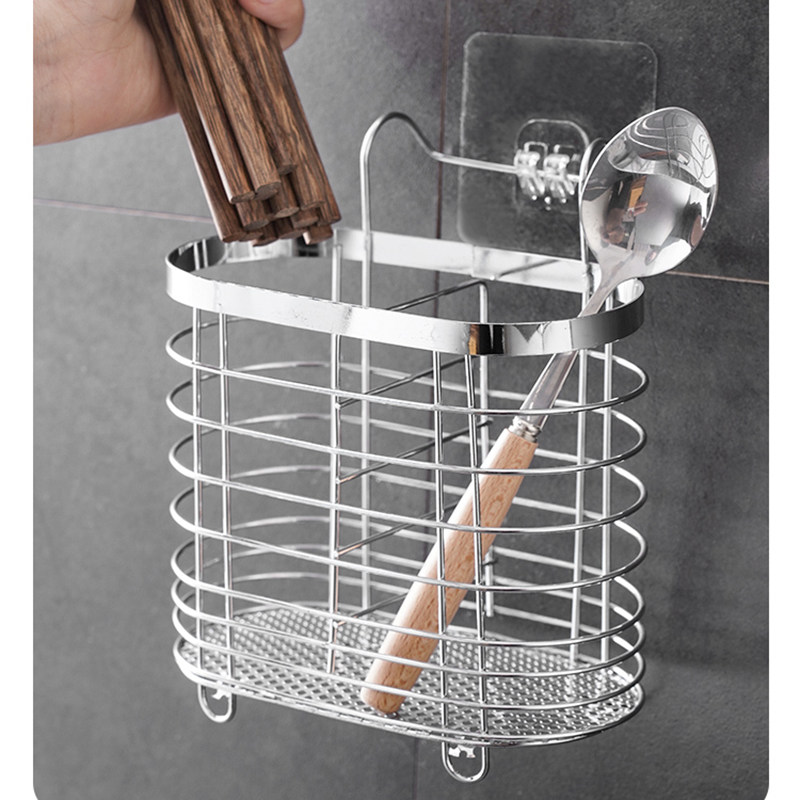 Large capacity hanging drain stainless steel chopstick tube