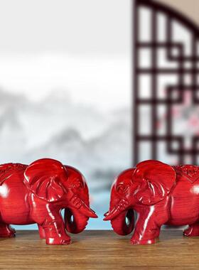 白色实木雕刻实木福财大象摆饰吸水象工艺礼品摆饰办公家居客厅开