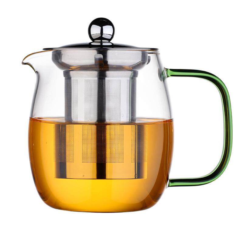 Thickened glass teapot, tea water separation teacup, high temperature resistant tea set, household kettle, single pot teapot