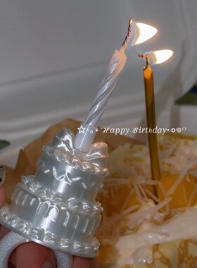 蛋糕蜡烛戒指创意ins风生日装饰戒指3d打印拍照出片神器小众首饰