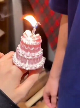 蛋糕蜡烛戒指创意ins风生日装饰戒指3d打印拍照出片神器小众首饰