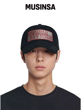 NOMANUAL 黑色拼接灯芯绒棒球帽 MUSINSA韩国直邮官方正品