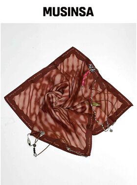 KIMZISU Haze Motif Mini Scarf 45 _ 红色 MUSI韩国官网直邮进口