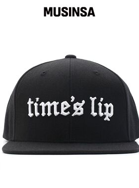 TIME SLIP ROMAN LOGO 平檐帽 黑色 WHITE TPW07韩国官网直邮进口