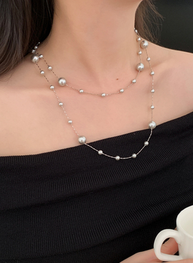 赵露思同款满天星珍珠项链纯银