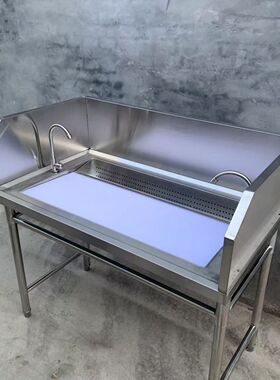 新款不锈钢商用杀鱼台宰杀鸡鸭活鱼操作台洗切台饭店超市水果切配