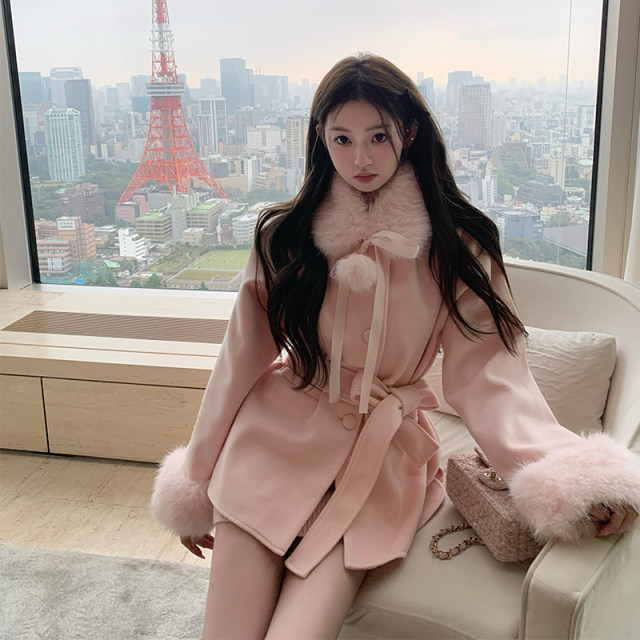 你的懒懒llan【樱岛雪花】宽松洋气慵懒俏皮减龄毛呢大衣女外套