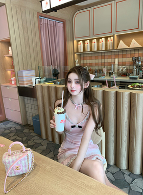 双色项链蝴蝶结锁骨项链