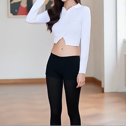 舞之恋黑色九分练功大袜成人连体袜芭蕾舞蹈袜女打底平角裤形体袜 - 图1