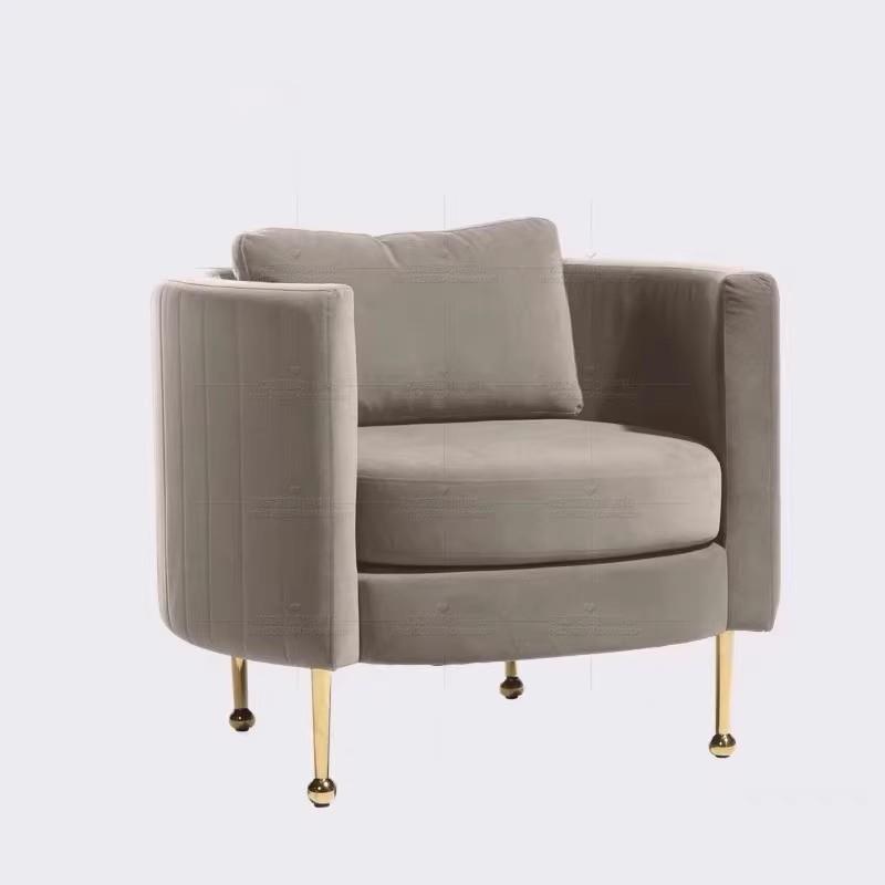 Nordic light luxury velvet fabric leisure single sofa simple small apartment living room bedroom semi-circular chair
