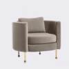 Nordic light luxury velvet fabric leisure single sofa simple small apartment living room bedroom semi-circular chair
