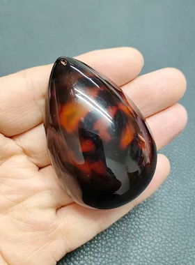 水滴瑁色仿甲壳花纹复古文玩吊坠