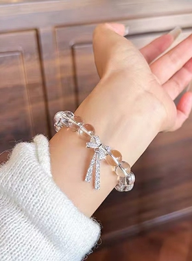 冰透感10mm白色蝴蝶结手串