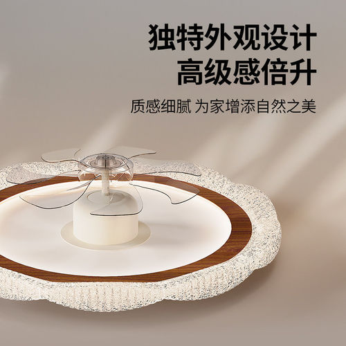 2026新款全光谱护眼卧室风扇灯轻奢中古风主卧书房现代简约吸顶灯 - 图3