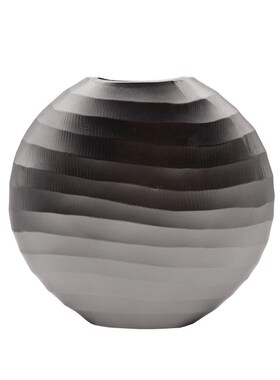 现代简约几何形金色树脂蛋形花瓶 客厅玄关干花插 仿金属饰品摆件