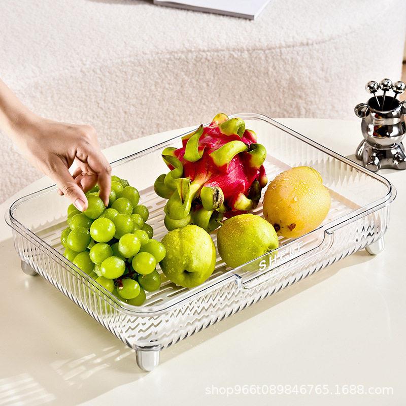 Tea tray 2025 new home tea cup drain tray rectangular living room tea table tea set cup storage box light luxury
