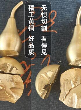 迷你纯黄铜实心小铜葫芦不开口闭口小葫芦随身携带纯铜摆件挂件
