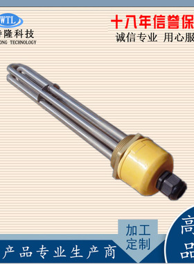 220V/380V不锈钢法兰发热管液体丝扣电加热管水箱法兰加热管