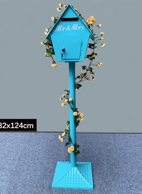 美式乡村铁艺小屋创意邮箱装饰摆件幼儿园庭院工艺品网红拍摄道具