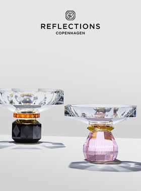 Reflections Copenhagen反射歌本哈根粉色水晶碗果盘果篓碗糖果盒