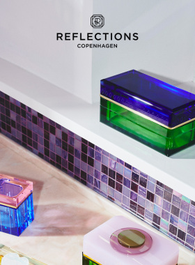 Reflections Copenhagen反射哥本哈根装饰带盖深蓝色绿色饰品盒