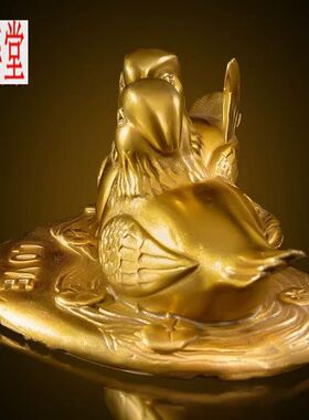 纯铜鸳鸯戏水摆件一对家居卧室美好祝福结婚礼品婚礼装饰品摆件