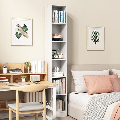 实木简约落地靠墙置物柜夹缝书柜书架2022新款窄柜子储物柜收纳柜 - 图1