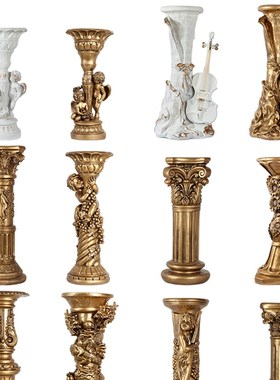 罗马柱摆件落地欧式客厅装饰大型奢华电视柜旁边摆设花架玄关