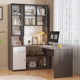Solid wood desk student home corner computer desk bedroom writing desk bookcase bookshelf integrated desk office study desk