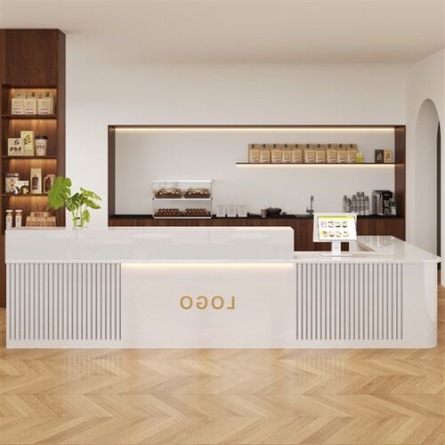收银台蛋糕店吧台商用餐饮店奶茶店柜台店铺小型前台桌接待台定制 - 图1