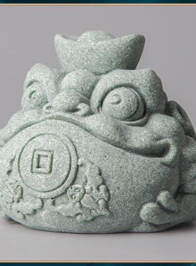 青砂石元宝柿子招财蟾新中式办公家居创意精品国潮桌面茶宠摆件