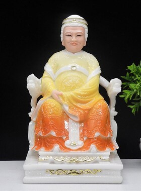汉白玉石土地公土地婆神像摆件福德正君地主财神土地爷土地奶佛像