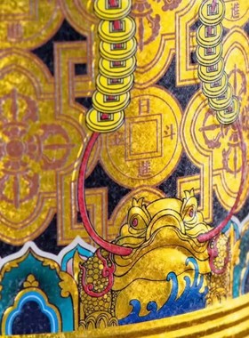 藏式电动转轮家用客厅财神文殊六字度母转金桶转筒摆件藏族转金轮