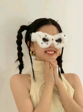 毛毛墨镜发箍女芭比同款