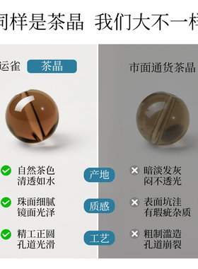 【官方正品】天然茶晶散珠