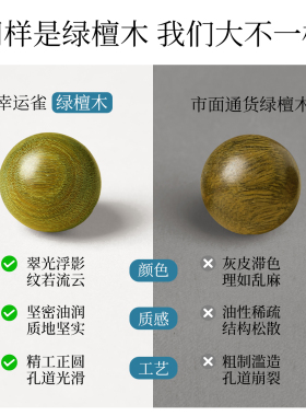 【老型药片直切】绿檀木散珠