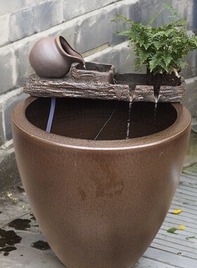 流水摆件循环水创意家居生财玄关客厅阳台庭院鱼池增氧造景摆件