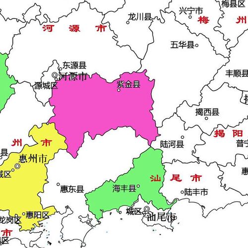 广东省城市划分手绘地图旅游打卡填色涂色DIY油画布装饰画教学 - 图1