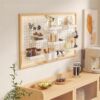 Desk hole board storage rack acrylic wall storage desktop solid wood simple wall wall hanging board display shelf